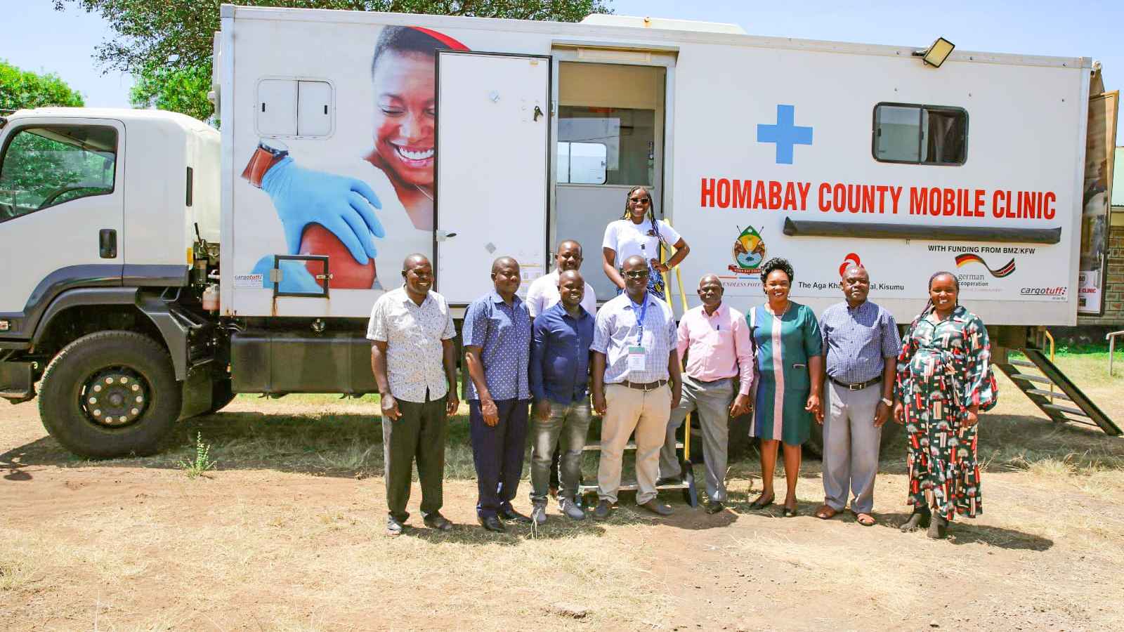 The Homabay County Ministry of Health and other stakeholders during the camp launch