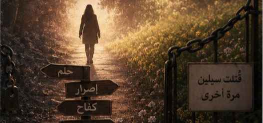 A young woman walks toward an open gate on a sunlit path, symbolizing a journey back to education, hope, and a long-delayed dream.