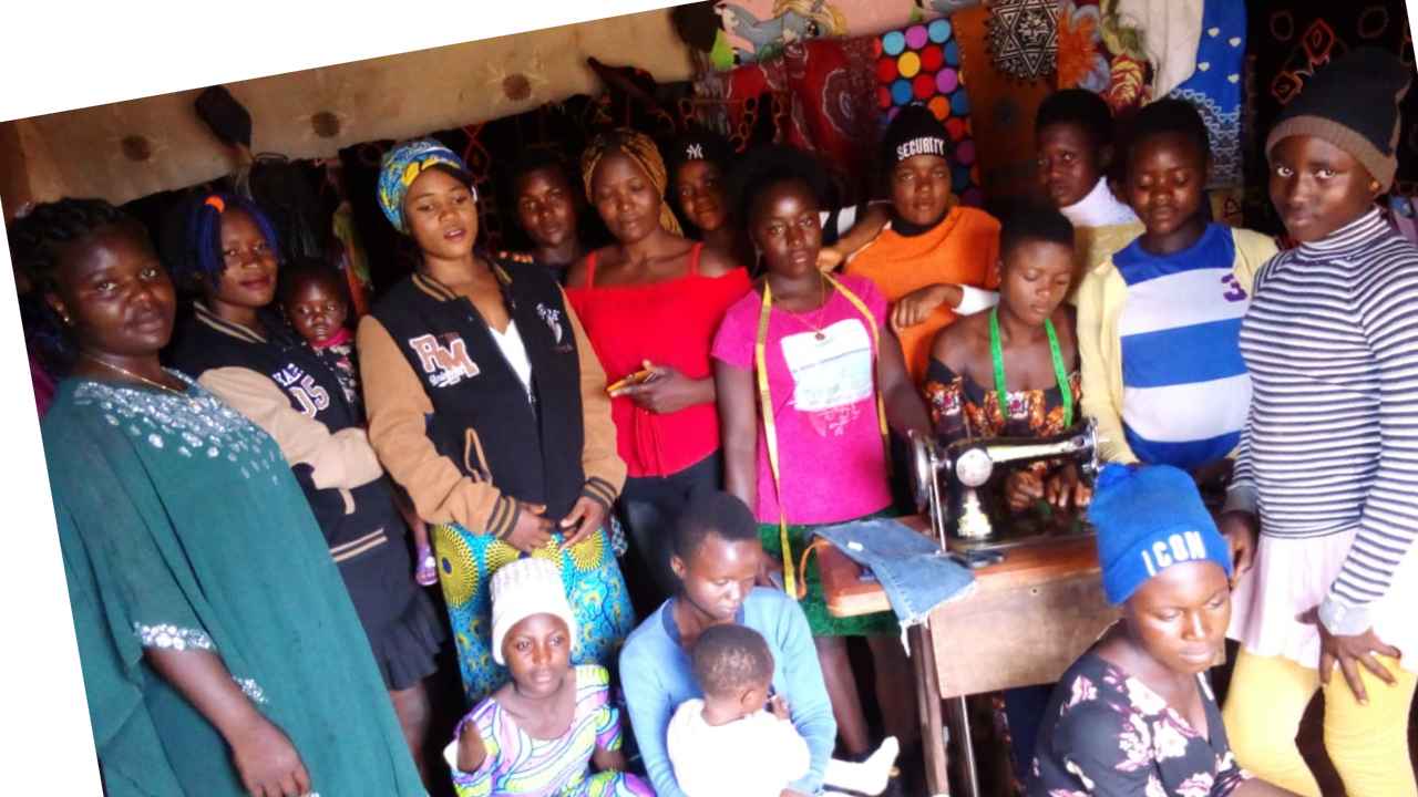 School dropout benefiaries of our on going project on fashion and designing 