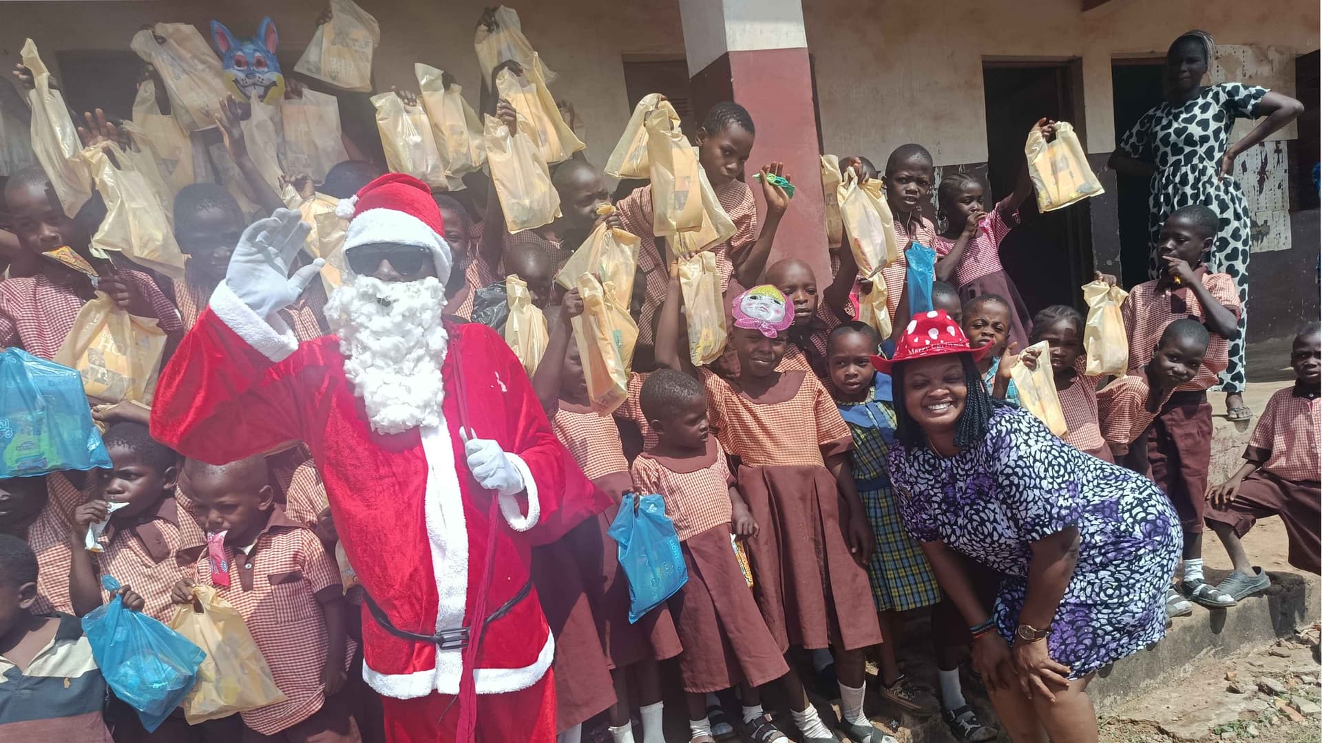 Children celebrating Christmas
