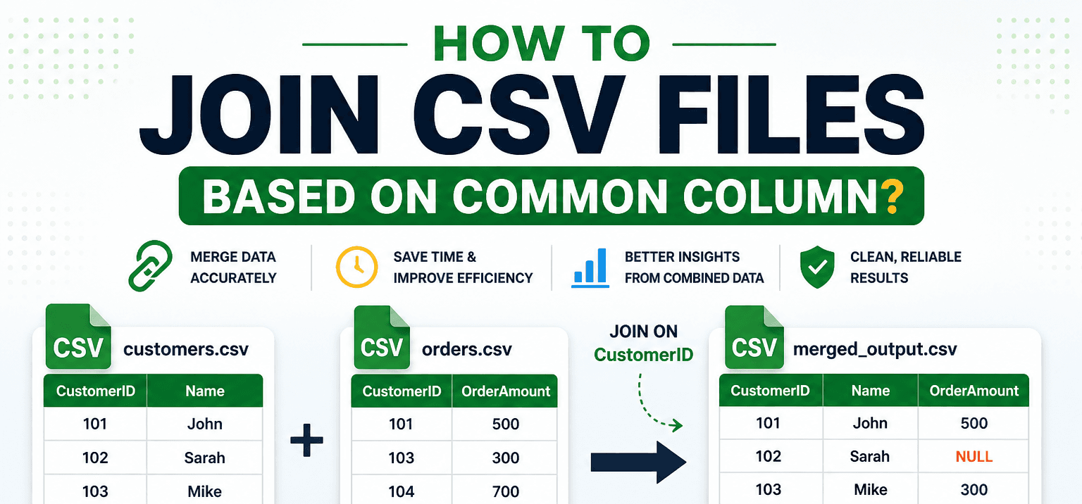 How to join CSV files based on common column?