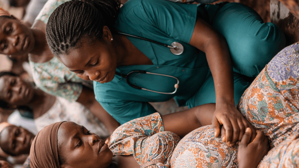 A rural pregnant woman and a health care provider