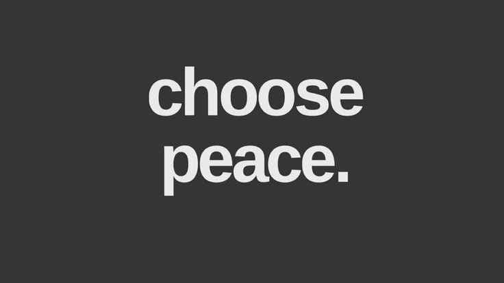 The photo emphasis the need to choose peace over conflict.